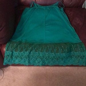 New lace trimmed long tank top